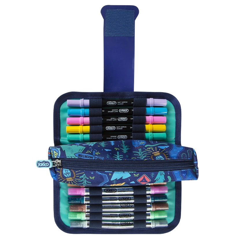 Blue Yoki Explorers Fold Over Pencil Case
