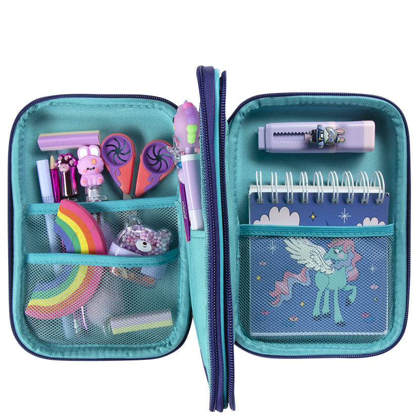 Purple Fantastical Forest Dbl Hardshell Pencil Case