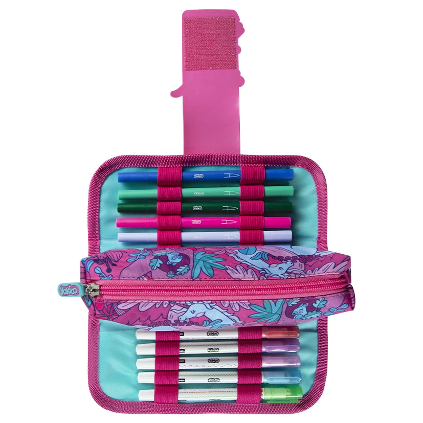 Pink Fantastical Forest Fold Over Pencil Case
