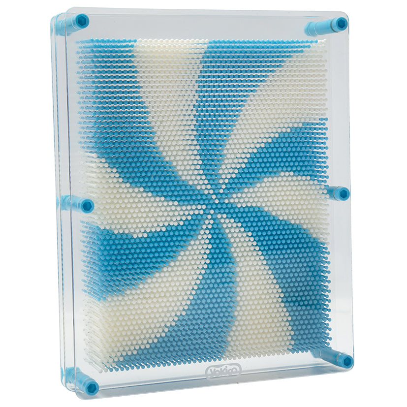 Blue & White Large Swirl Pin Art