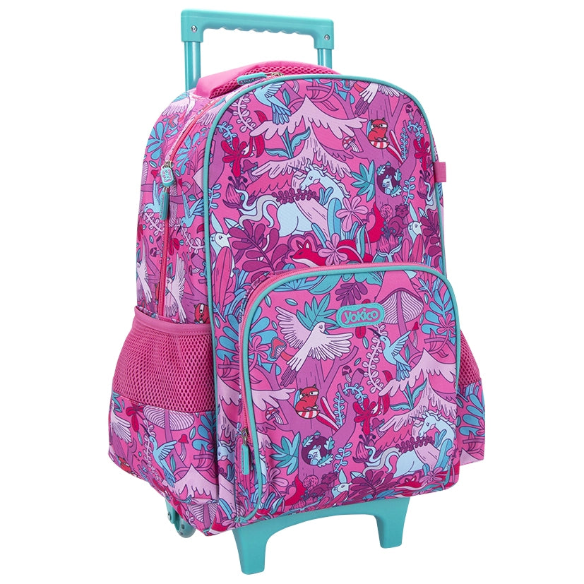 Pink Fantastical Forest Large Trolley Backpack