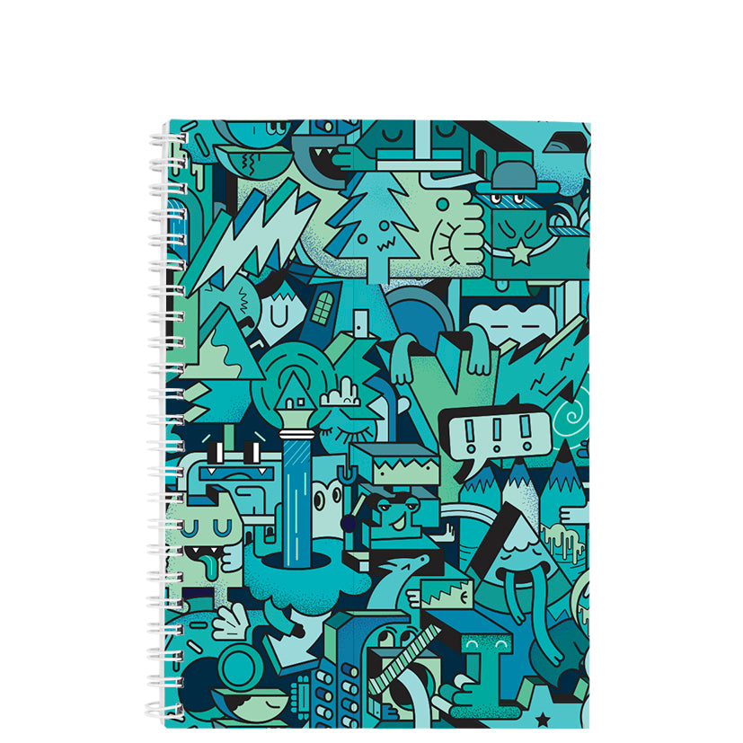 Green MashUp A5 Spiral Notebook