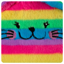 Load image into Gallery viewer, Rainbow Cat Fluffy Lockable Journal

