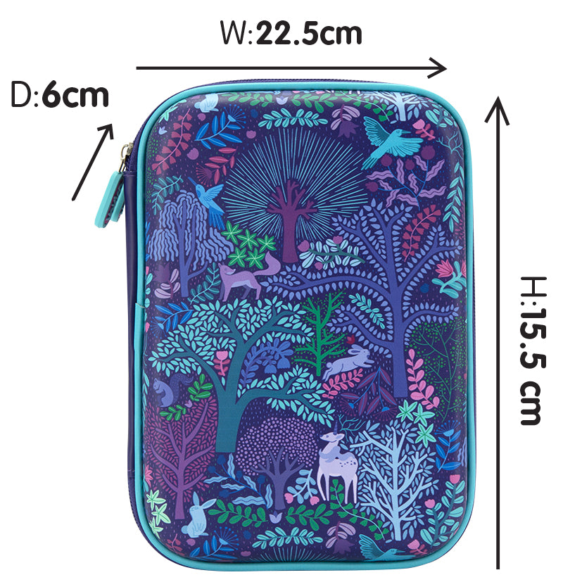 Purple Fantastical Forest Dbl Hardshell Pencil Case