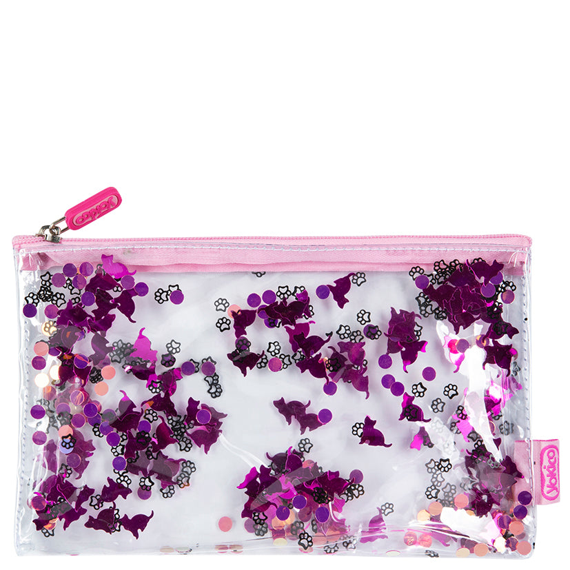 Pink Glitter Filled Pencil Case