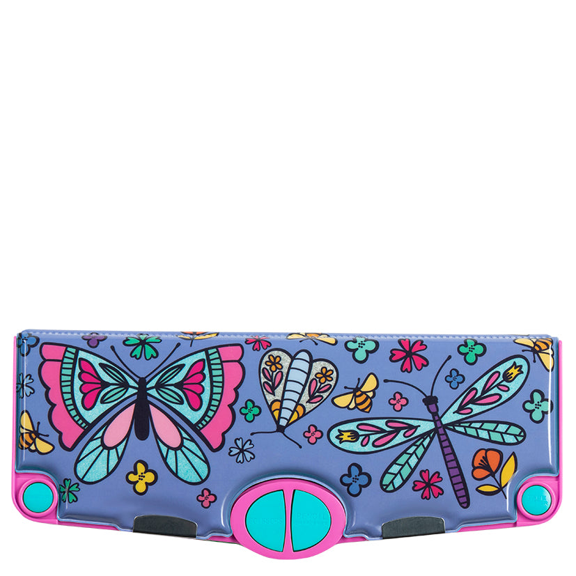 Purple Flutterby Press&Pop Pencil Case