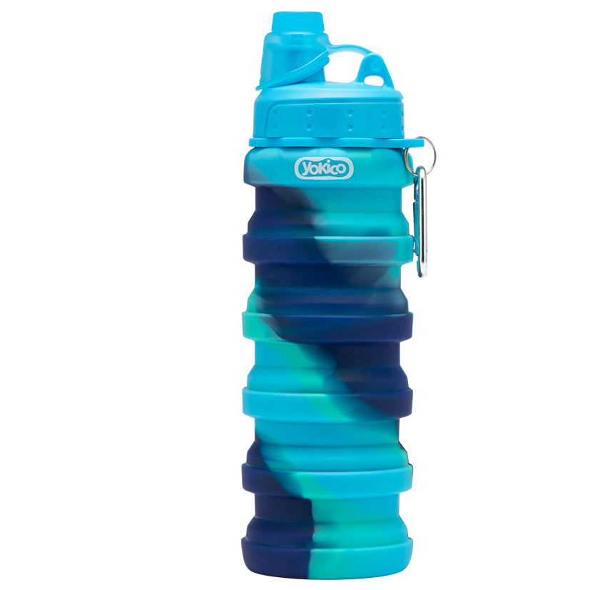 Blue Geo Flare Silicone Bottle