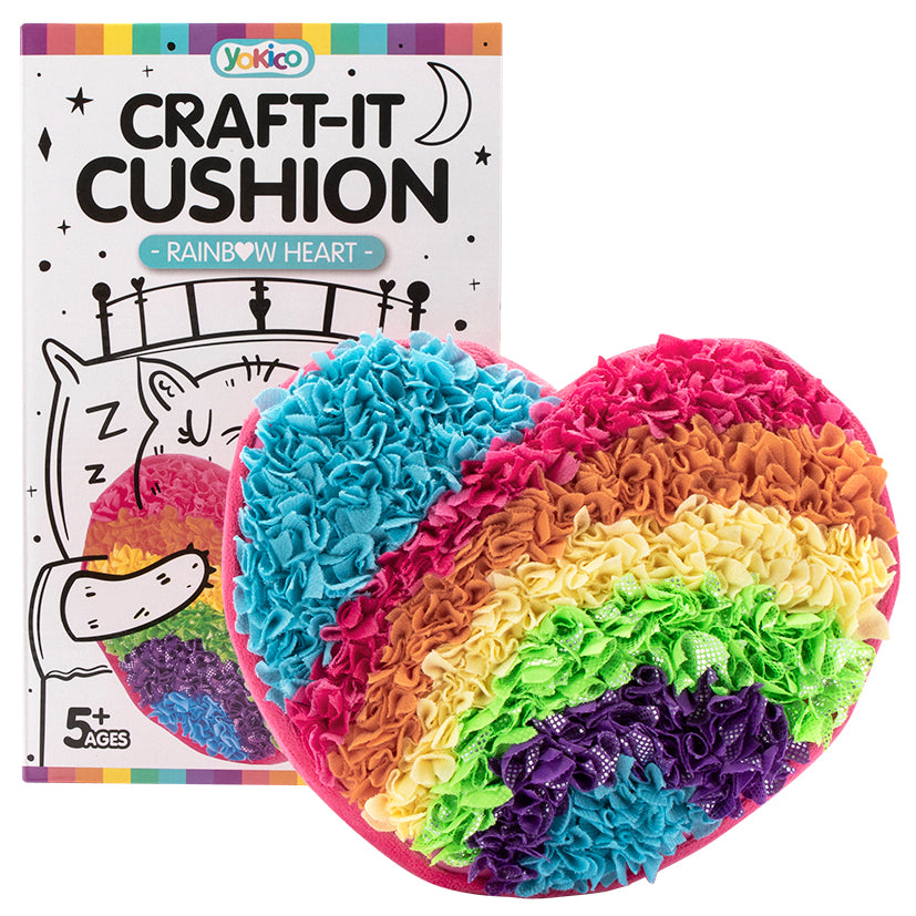 Rainbow Heart Craft-it Cushion