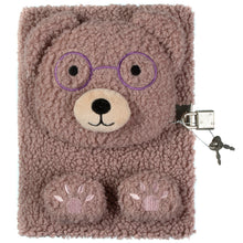 Load image into Gallery viewer, Teddy Bear Fluffy Lockable Journal