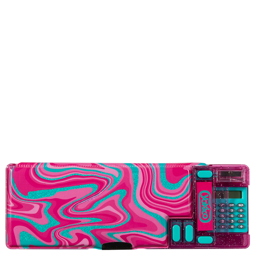 Pink Marley Swirl Press&Pop Pencil Case