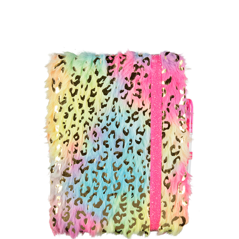 Leopard Fluffy Gel Pen Pocket Journal