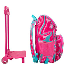 Load image into Gallery viewer, Pink Marley Swirl Removable Trolley Backpack
