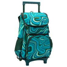 Load image into Gallery viewer, Green Marley Swirl Removable Trolley Backpack
