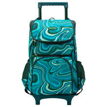 Load image into Gallery viewer, Green Marley Swirl Removable Trolley Backpack
