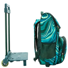 Load image into Gallery viewer, Green Marley Swirl Removable Trolley Backpack
