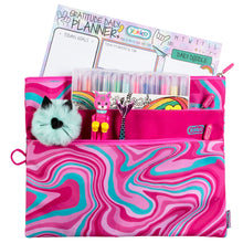 Load image into Gallery viewer, Pink Marley Swirl X-Large Pencil Case
