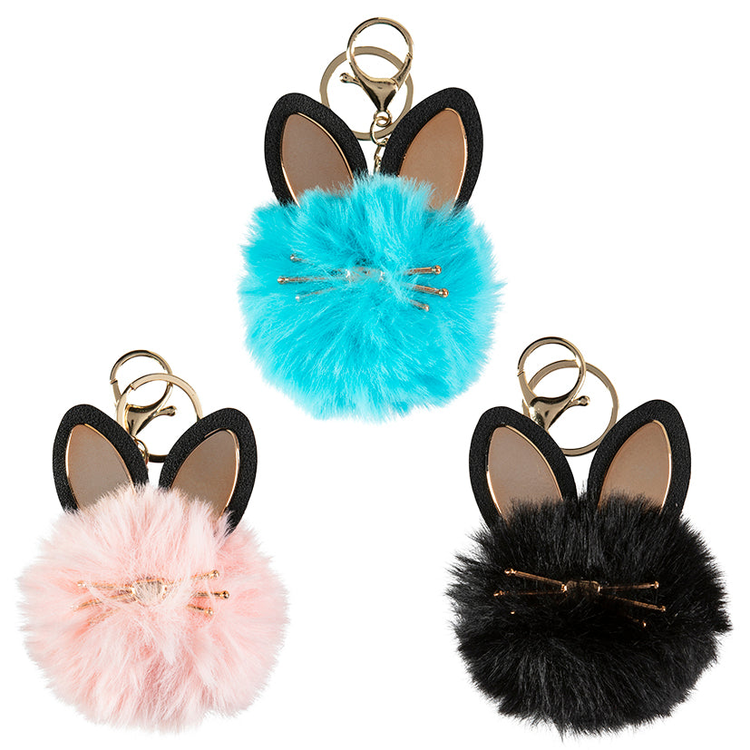 Bunny Pom Pom Keychain