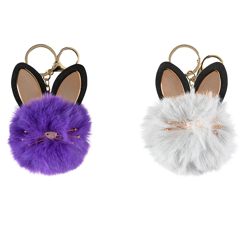 Bunny Pom Pom Keychain