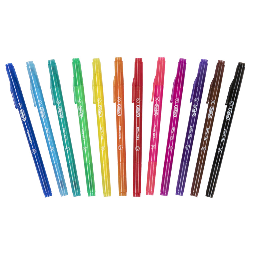 Twin Tip Markers Set (12 Pack)