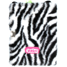 Load image into Gallery viewer, Zebra Fluffy Lockable Journal